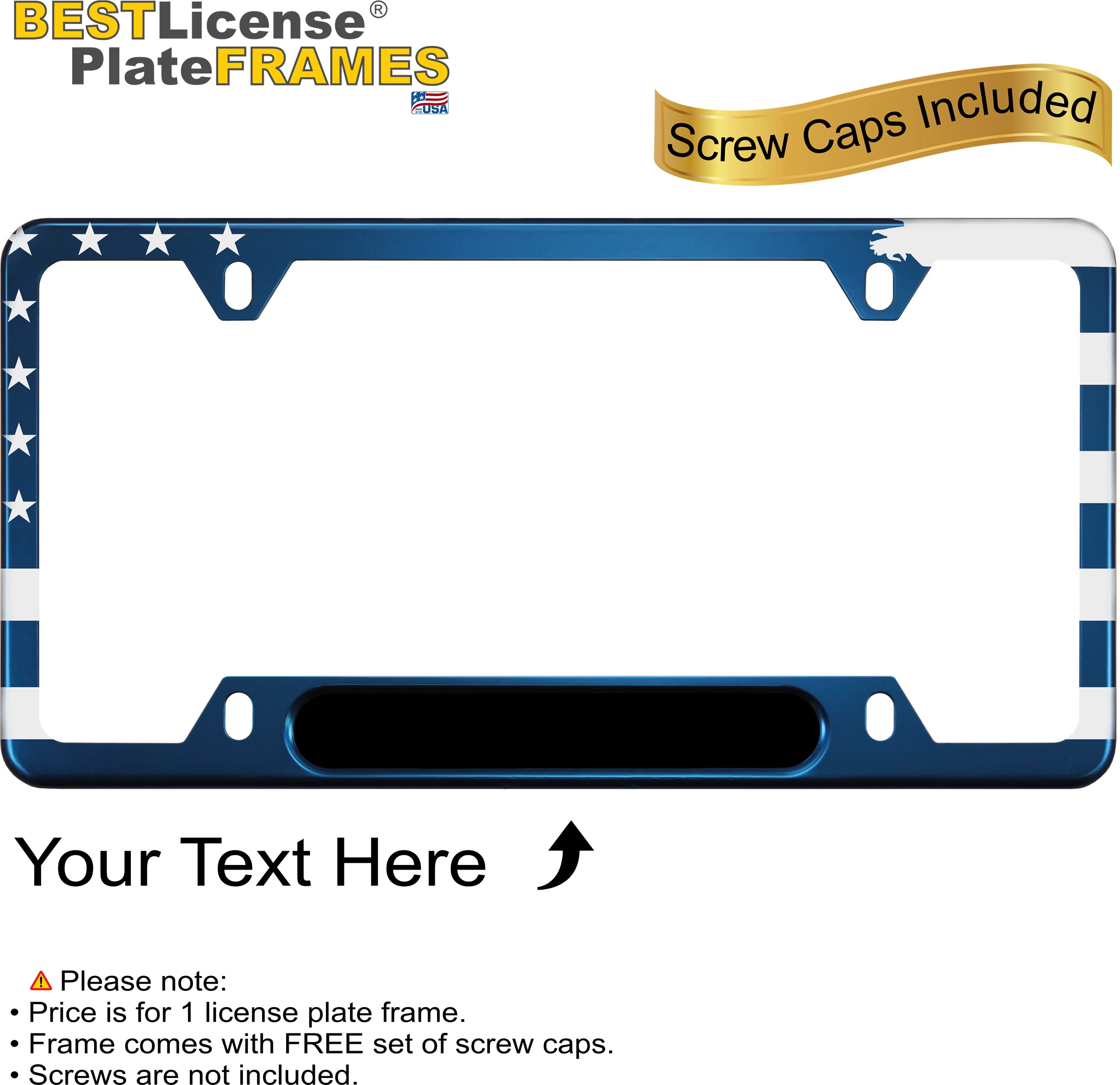USA Patriotic | American Flag Custom Personalized Anodized Aluminum Thin Top | - Picture 7 of 133