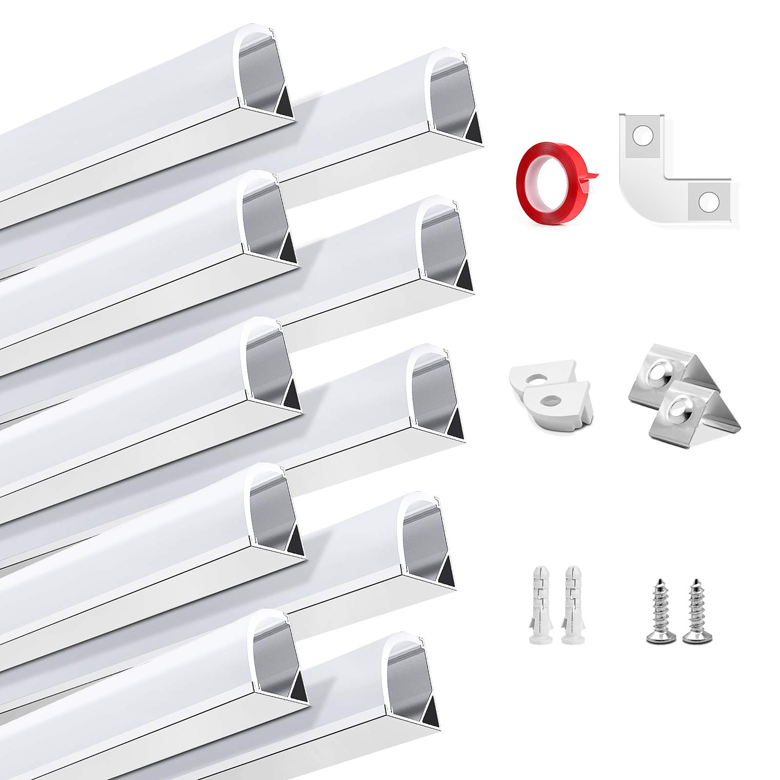 Buy HOMMAND LED Aluminium Channel, 10Pack 1M/3.3ft, fit＜10mm, LED Strip ...