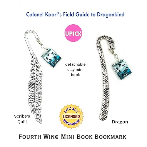 Miniatura 2 de FOURTH WING Rebecca Yarros Clay Mini Book Dragon Scribe Quill Bookmark Licensed Merch UPICK (Colonel Kaoris Field Guide to Dragonkind, Scribe Quill)