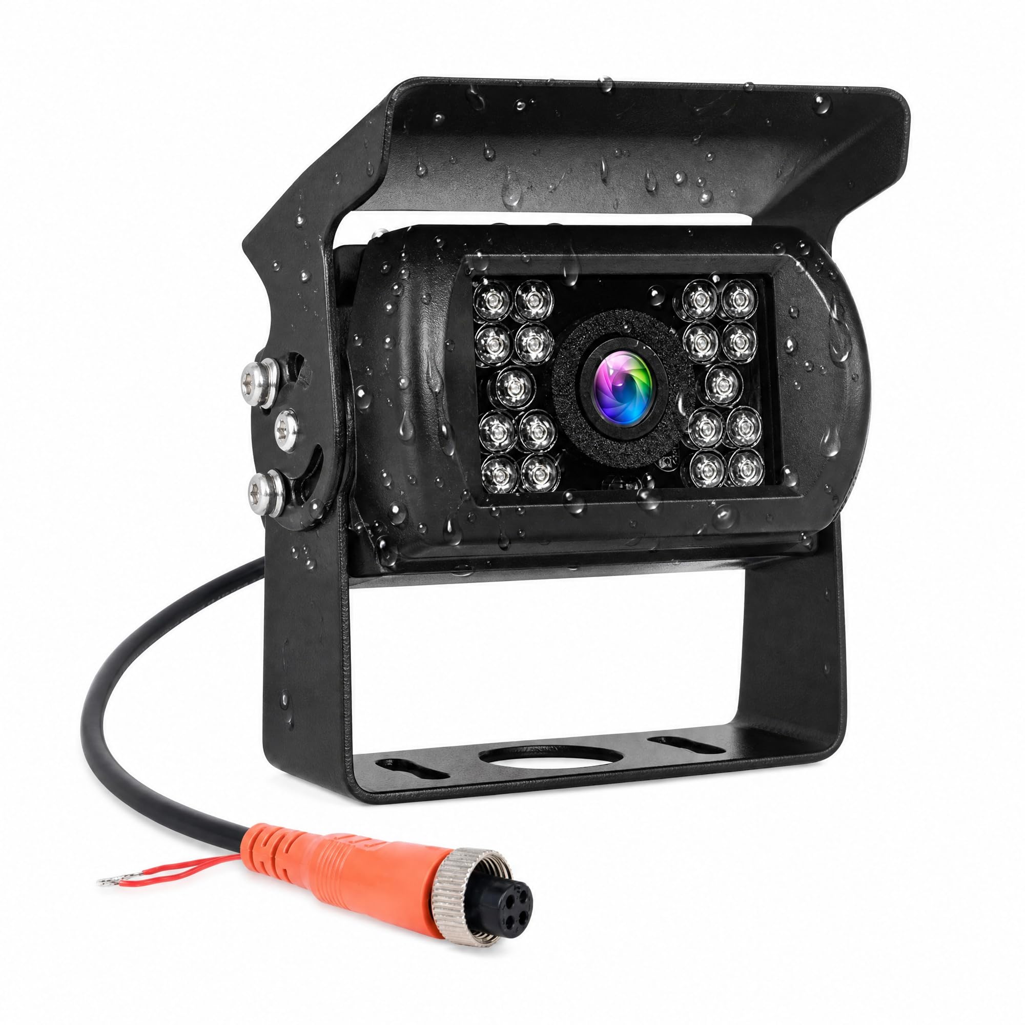 Rimoody Rückfahrkamera 4 Pin Aviation Stecker IR Nachtsicht Keine Hilfslinie Ohne Ändern der Farbe IP67 wasserdichte Rückfahrkamera Für SUV/Bus/Wohnmobil/LKW/Auflieger/Auto Heavy Duty 9V-36V