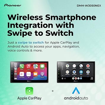 Pioneer DMH-W3050NEX 6.8 Capacitive Touchscreen, Double Din Wireless & Wired Apple CarPlay & Android Auto, Bluetooth, Backup Camera, Maestro, FLAC, HD Radio, Hi-Volt RCA
