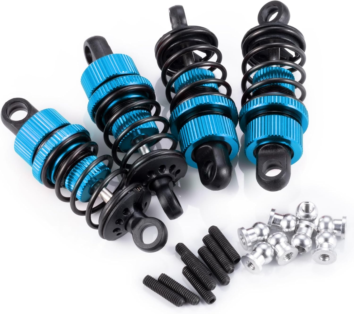 QUE-T 50mm Aluminum Shock Absorber Front Rear Damper for 1:10 Tamiya M03 M04 M05 M06 RC Car (Blue)