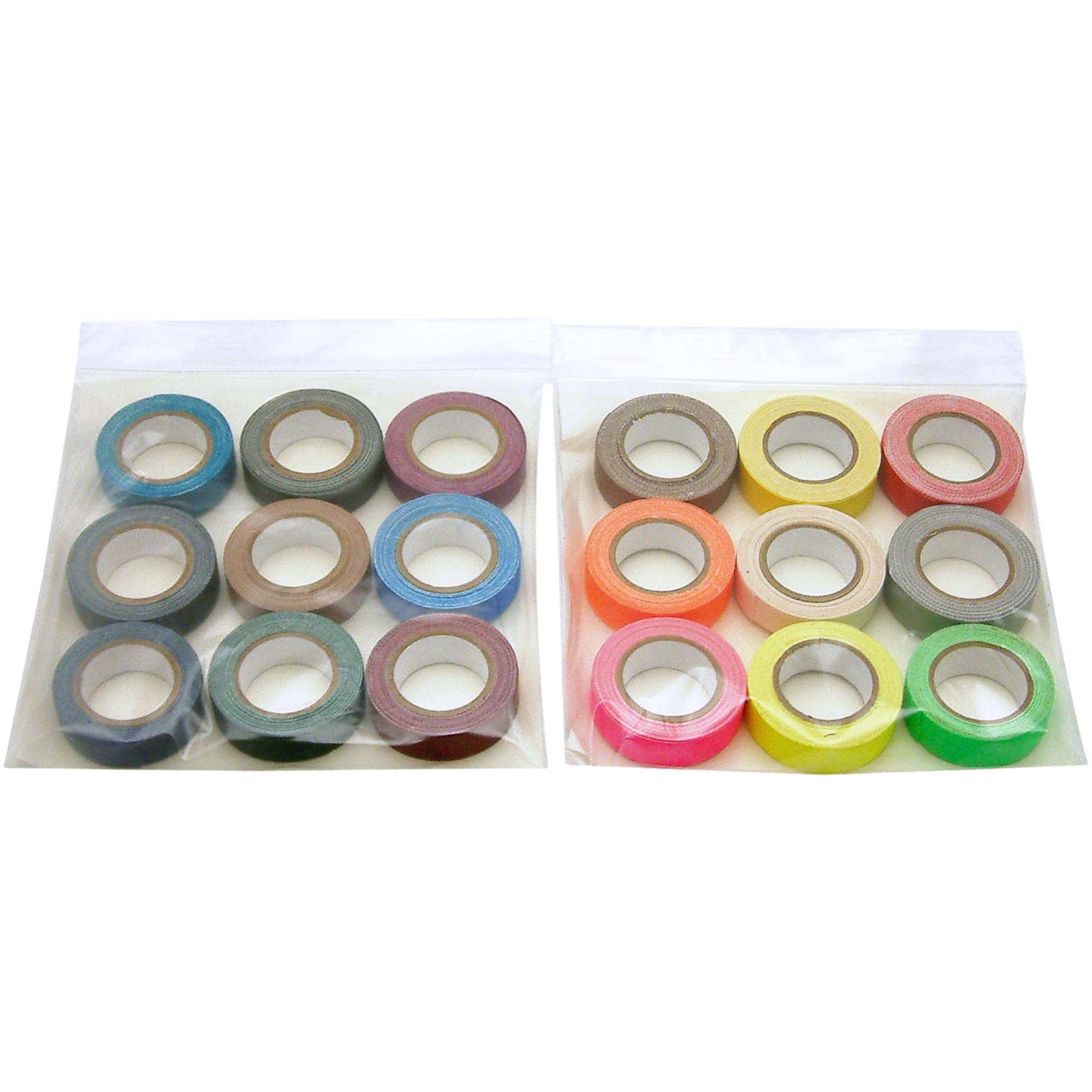 JVCC Mini-Spike-Pack Mini Spike Tape Mehrfachpackung: 1/2 in. x 6 ft. / Sortiert (Schwarz, Burgund, Dunkelblau, Dunkelgrün, Electric Blue, Olivgrün, Lila, Hellbraun, Blaugr / 9 Rollen [9 Rollen/Pack]