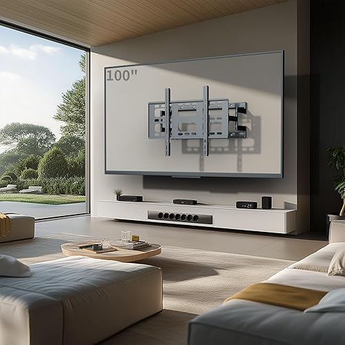 Miniatura 7 de unho Soporte de pared pesado para televisores de 55 a 100 pulgadas de hasta 264 libras, Full Motion Max VESA 31.496 x 23.622 in, soporte de TV de