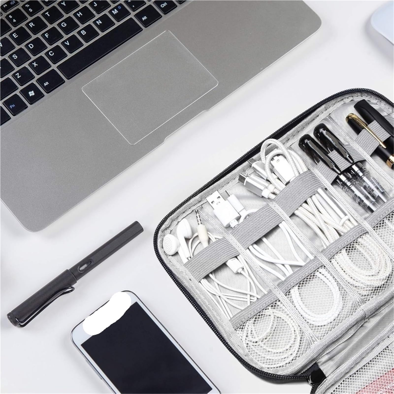 Borsa Organizer Per Cavi Borsa For Organizer Elettronica Da Viaggio 2 Pezzi Custodia Cavi Portatile Accessori Elettronici Trucco Organizzazione Di Range(Grey)