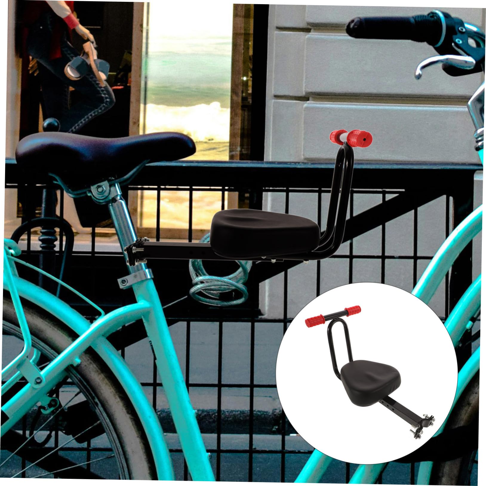 INOOMP Seggiolino Mountain e per ed Metallo Comodo Sicuro in Bike E-Bike Bici Design Ergonomico Regolabile Bambini Ragazzi e Ragazze