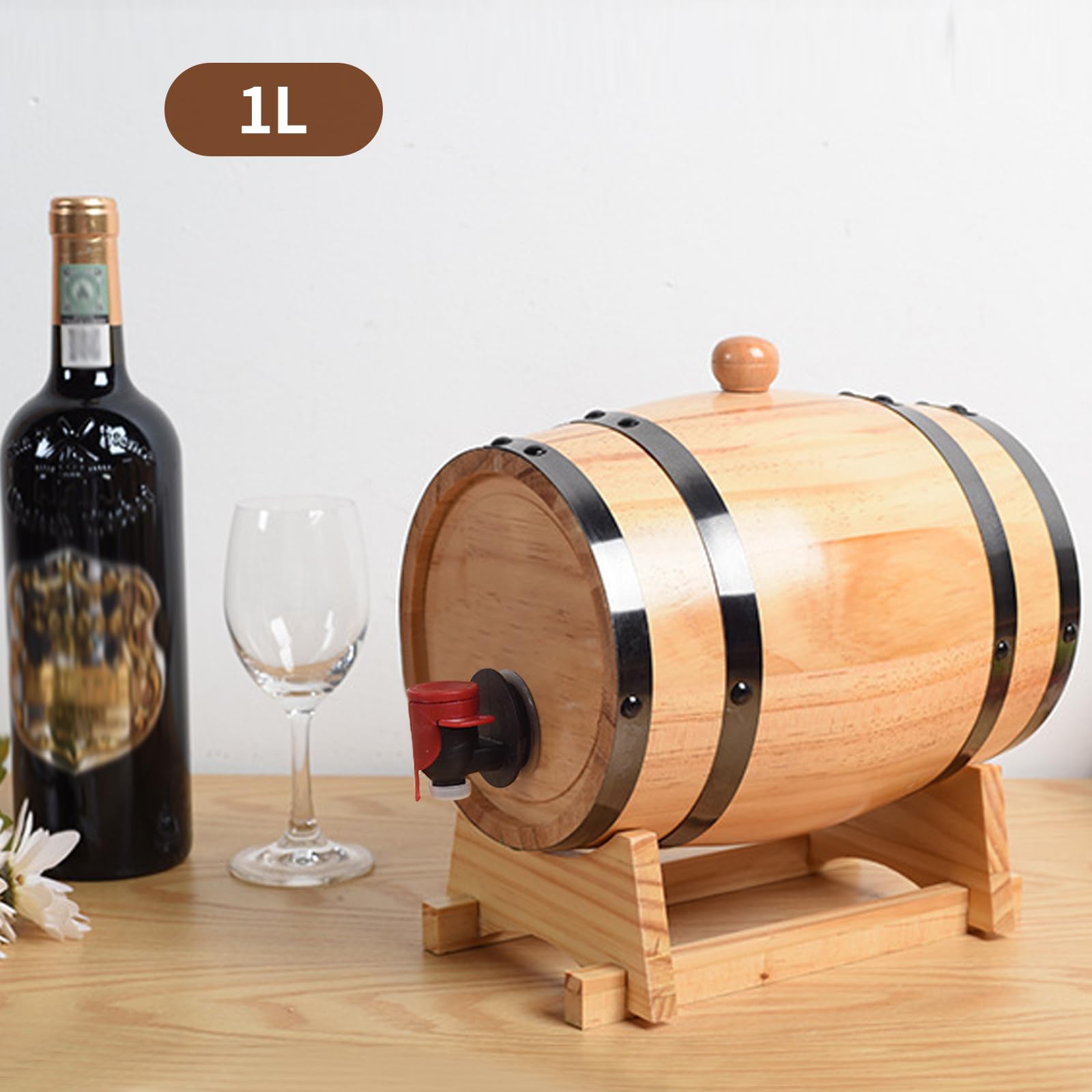 Carafe À Whisky 1000ML, Bouteille En Verre En Forme De Tonneau De Vin
