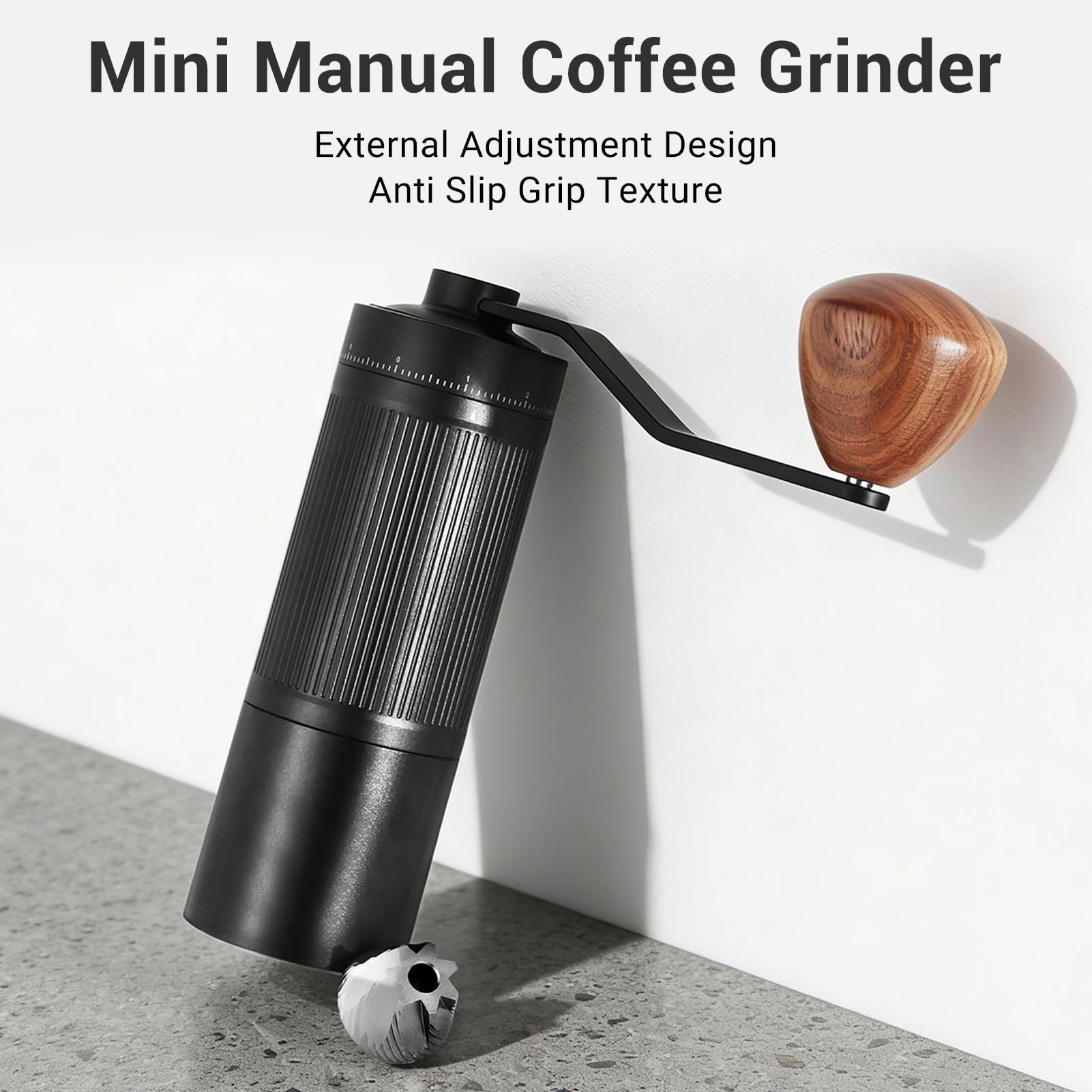 Naroote Molinillo de café Manual, 49 Ajustes Regulables con Muelas de Aleación de Aluminio de Grado Aeronáutico y Acero Inoxidable, para, Vertido, Prensa Francesa, Viajes y camping.