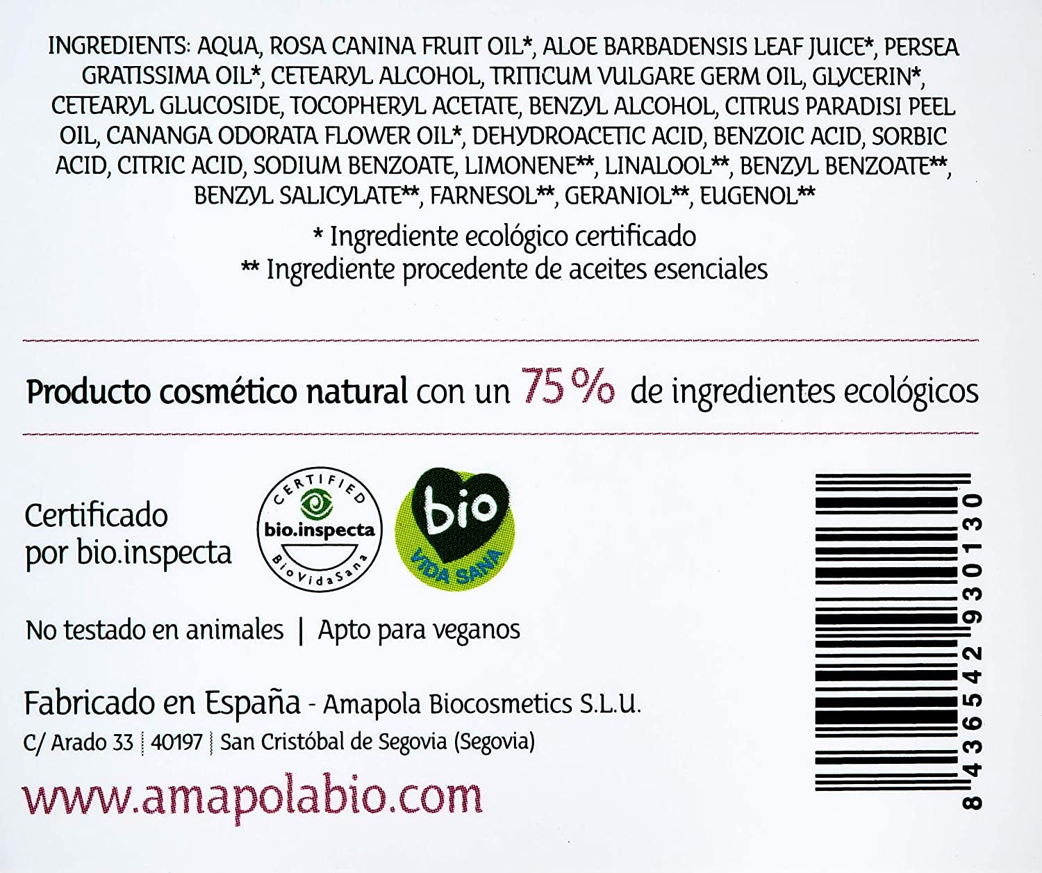 AMAPOLA BIOCOSMETICS Crema Facial Regeneradora de Rosa Mosqueta [Pack de 2] Hidratación, Reparación y Protección - Ingredientes Ecológicos, Naturales y Veganos