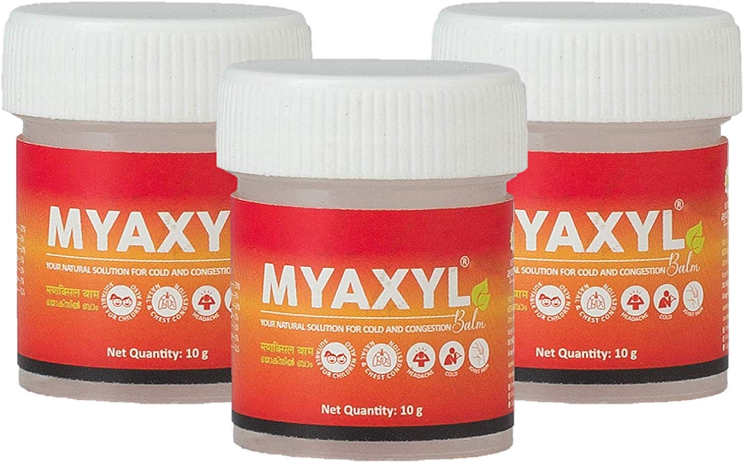 Glamorous HubKerala Ayurveda Myaxyl Balm 10g (Pack of 3) (Packing May Vary)