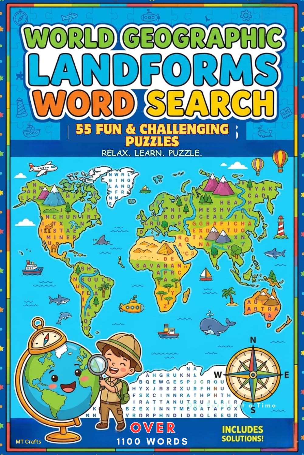World Geographic Landforms Word Search Puzzle Book: World Geographic Landforms Word Search Puzzles | 1,155 Words | 55 Puzzles | 6 x 9 Inches Print | ... Book for Kids | Teens & Young Explorers