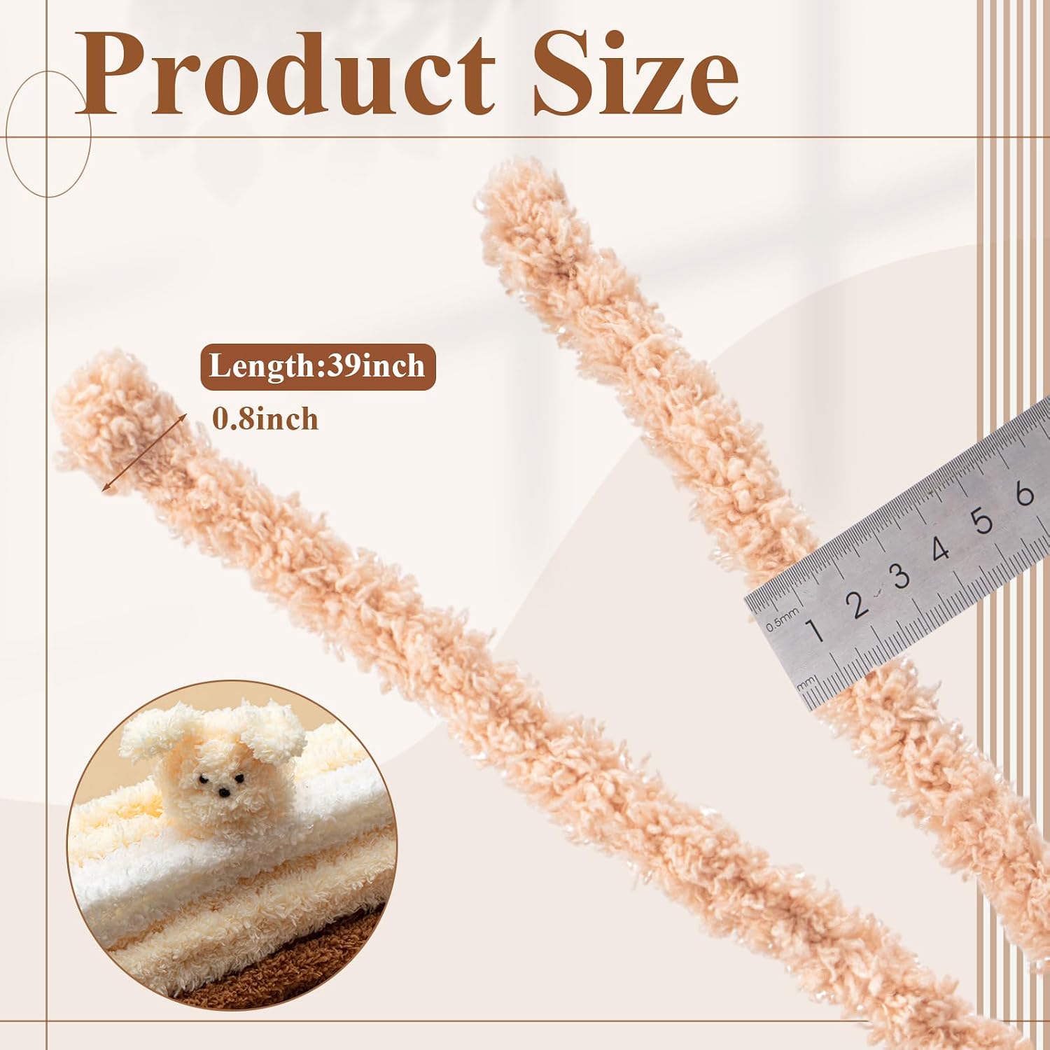 VitalCozy 10 Pcs Extra Thick Pipe Cleaners, 39.37 Inches Jumbo Fuzzy Fur Chenille Pipe Cleaners, Large Long Coral Fleece Material for Animal Crafting DIY Project Decorations(Classic Color)