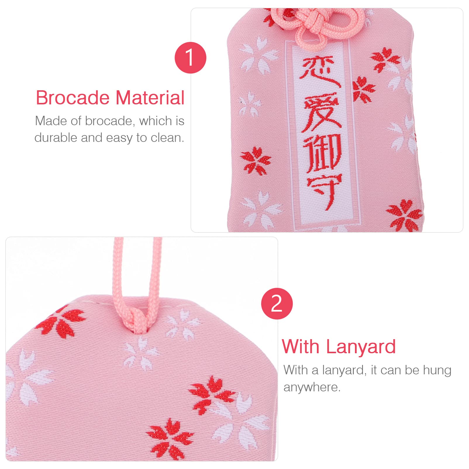 Set 8 Amuleti Portafortuna Giapponesi Omamori - Per Successo, Salute, Ricchezza E Protezione, Con Cordino E Bustina - Foto 5