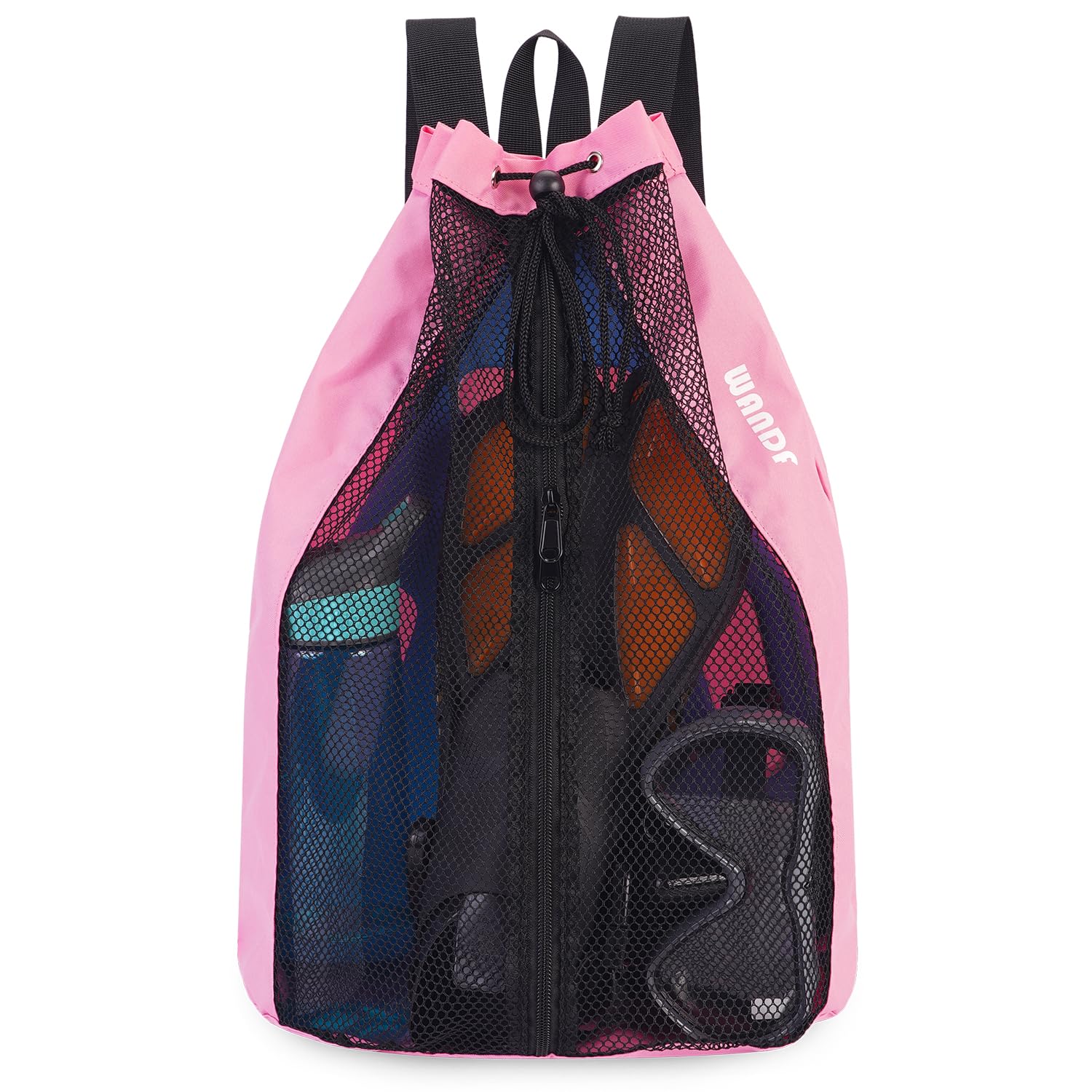 WANDF Swim Bag Mesh Drawstring Backpack Beach Backpack for Swimming, Gym, and Workout Gear