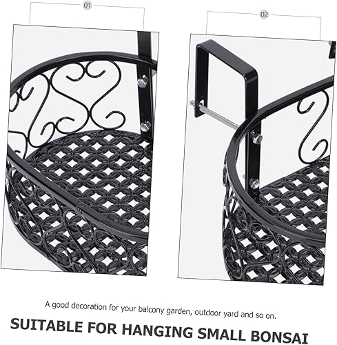 Miniatura 8 de 2 cestas para suculentas, macetas con gancho para interiores con soporte, maceta para jardín, para soporte, maceta delicada, maceta para valla al