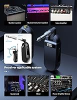 Vista 9 de EBJ Sistema de micrófono de saxofón UHF inalámbrico, micrófono de instrumento de clip, saxofón y trompeta, ecualizador preestablecido y nivel de eco