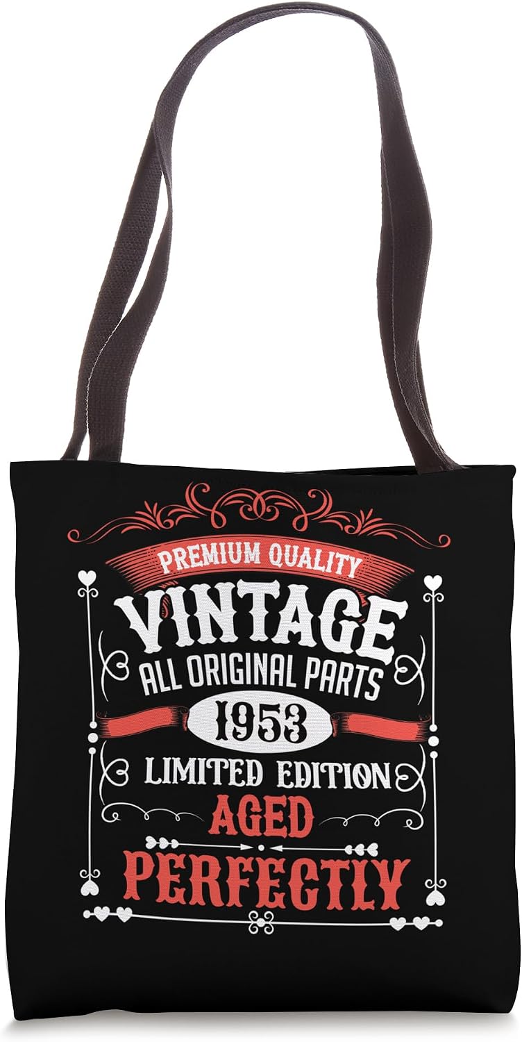 1953 Vintage All Orginal Parts Aged Perfectly Funny Birthday Tote Bag
