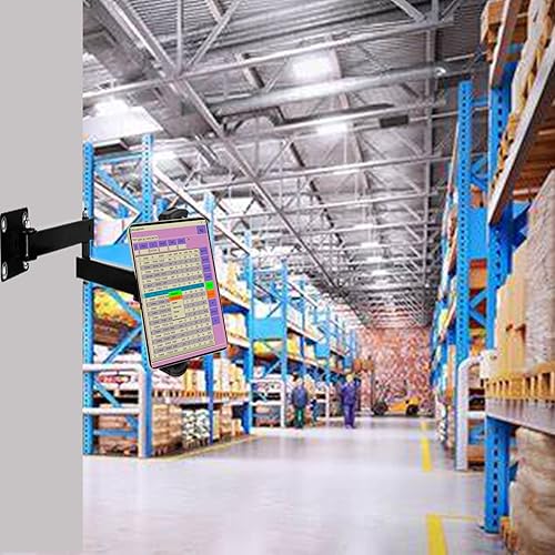 Miniatura 4 de GSRUAN Soporte de pared plegable ajustable para tablet de 4.7 a 12.9 pulgadas con múltiples ángulos (negro)