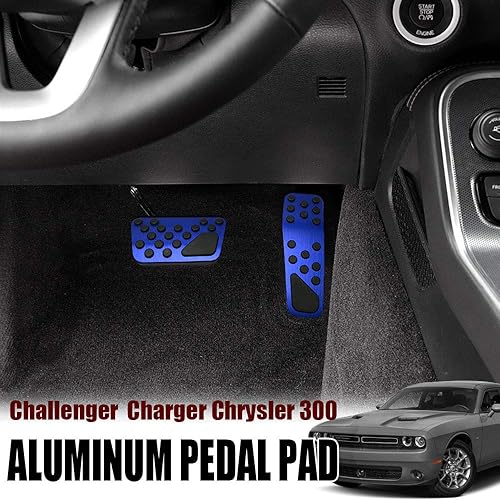 Miniatura 2 de BOYUER Cubierta Antideslizante de Pedal de Freno y Acelerador de Gas de Aluminio Sin Perforaciones Para Dodge Challenger Charger Chrysler 300