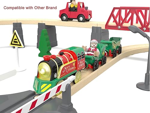 Miniatura 8 de Accesorios de tren de juguete, estación de policía y tren de locomotora a pilas, compatible con Thomas & Friends, Brio, Chuggington