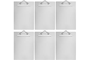 Amazon Basics Aluminum Clipboard - Letter Size, Standard Clip, 6-Pack
