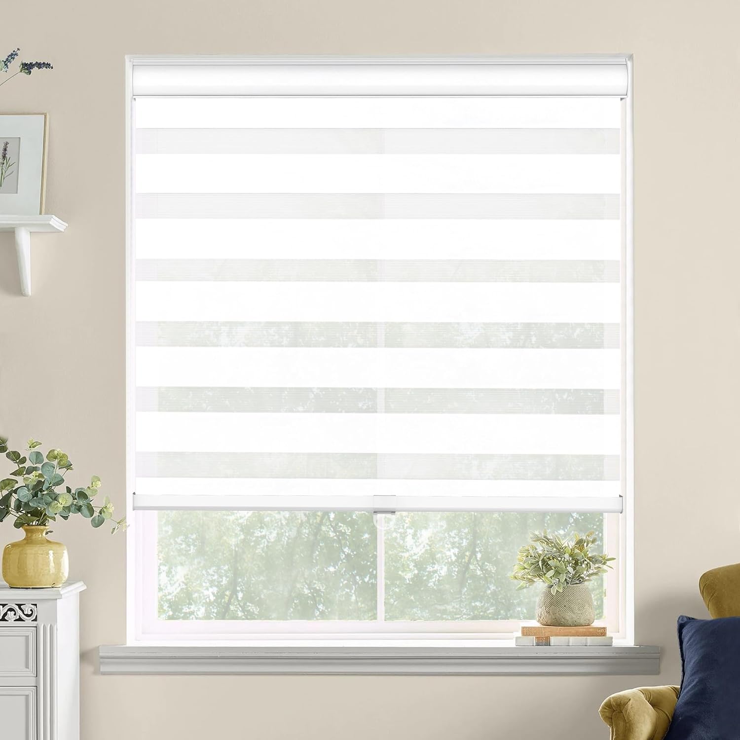 Didoya Zebra Blinds for Windows, Cordless Roller Shades for
