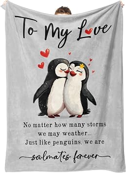 Niyewsor Anniversary Couple Gifts for Him Her, Wedding Gifts for Boyfriends Girlfriend, I Love You Gifts Blanket, Romantic Birthday Present Gifts for Wife, Husband 60"   50"