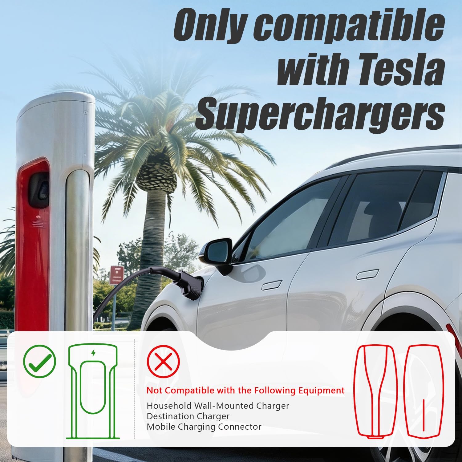 NACS to CCS Electric Vehicle Adapter (500A/1000V) | Automatic Safety Locking Function | Certified to UL2252 Standards | CCS1-Compatible Vehicles on North America High-Speed Charging Networks