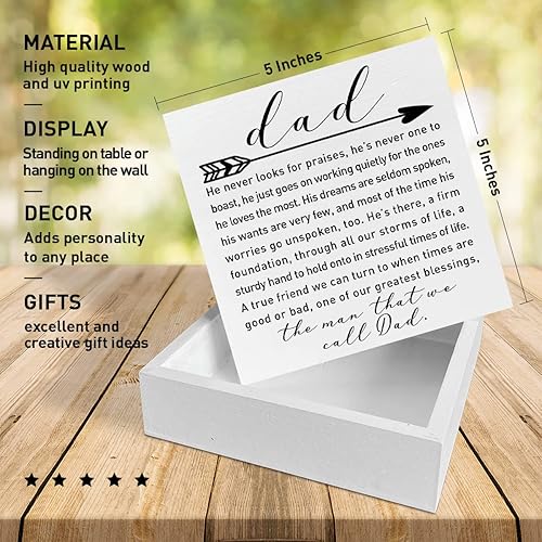 Miniatura 2 de Regalos para papá de hija, hijo, niños, para cumpleaños, día del padre, Navidad, con texto en inglés "Best Dad Ever, A Firm Foundation"