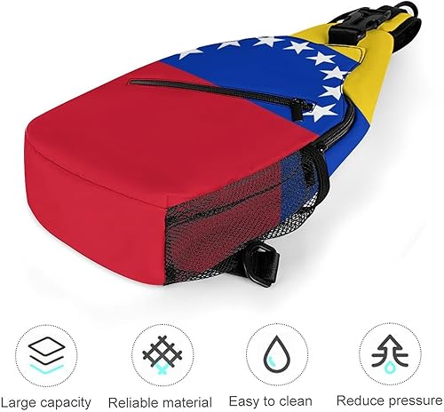 Miniatura 5 de Mochila bandolera con bandera de Venezuela, multiusos, bolsa de hombro, bolsa de pecho impresa para viajes, senderismo, mochila