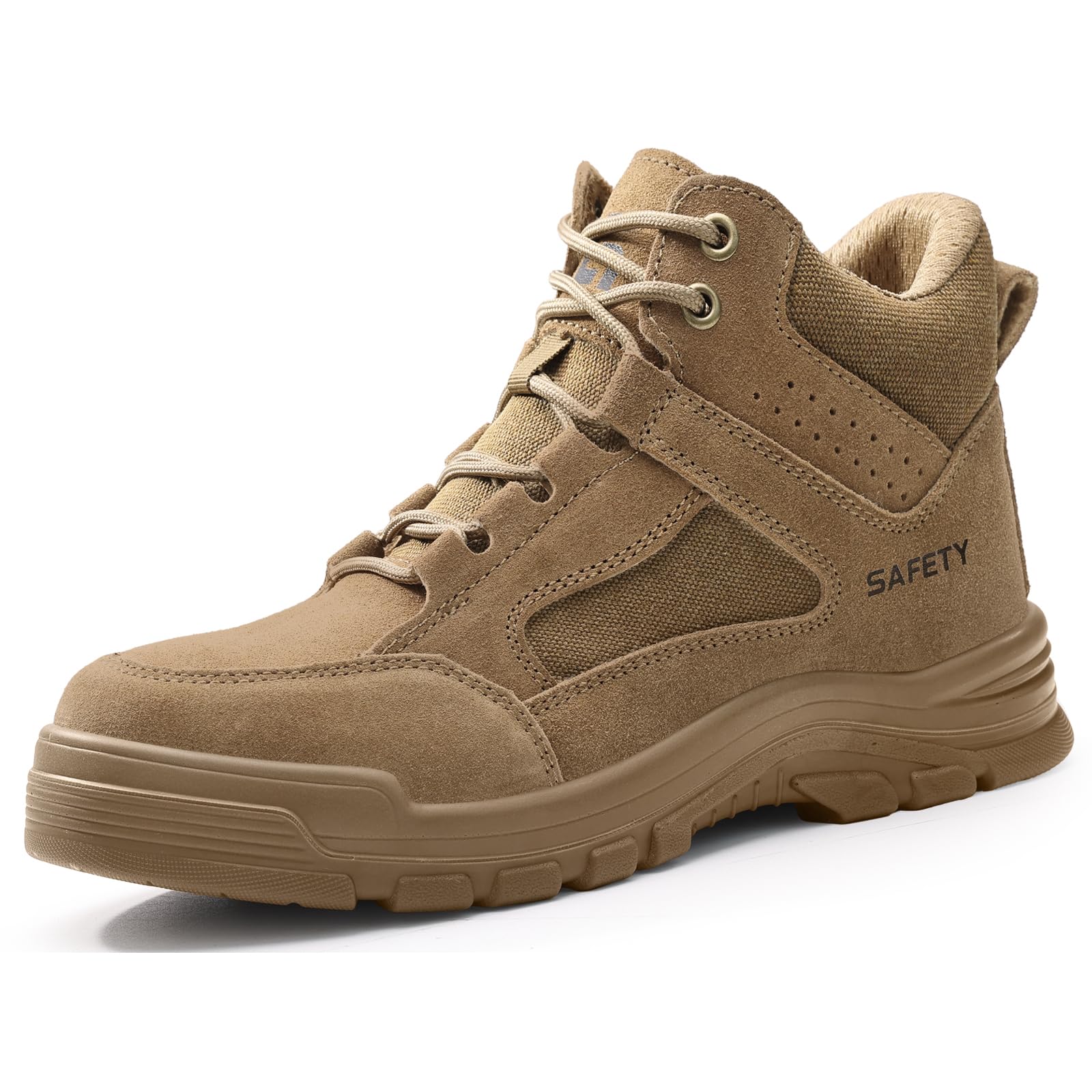 GUSAYEX Steel Toe Boots for Men Lightweight Work Utility Safety Boots | Puncture-Resistant, Mid-Ankle, Comfortable Work Shoes, Breathable, Construction, Factory, Workshop, Maintenance, Warehouse