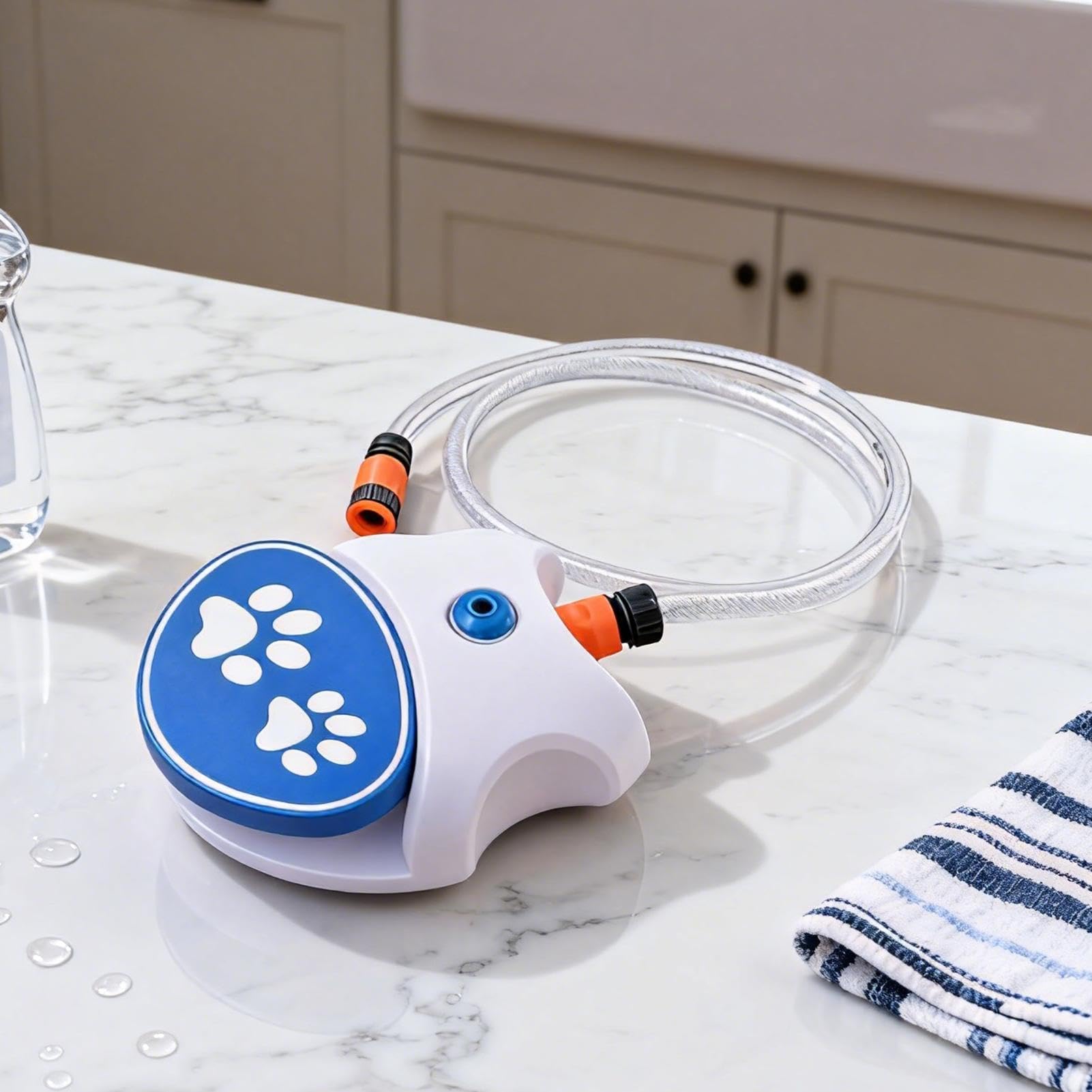 Fontaine De Jardin D'extérieur pour Chien, Distributeur Eau Chien À Activation Facile, Jouet De Refroidissement Activé par Les Pattes avec 162cm Tuyau, Jouet De Fontaine d'eau pour Chiens
