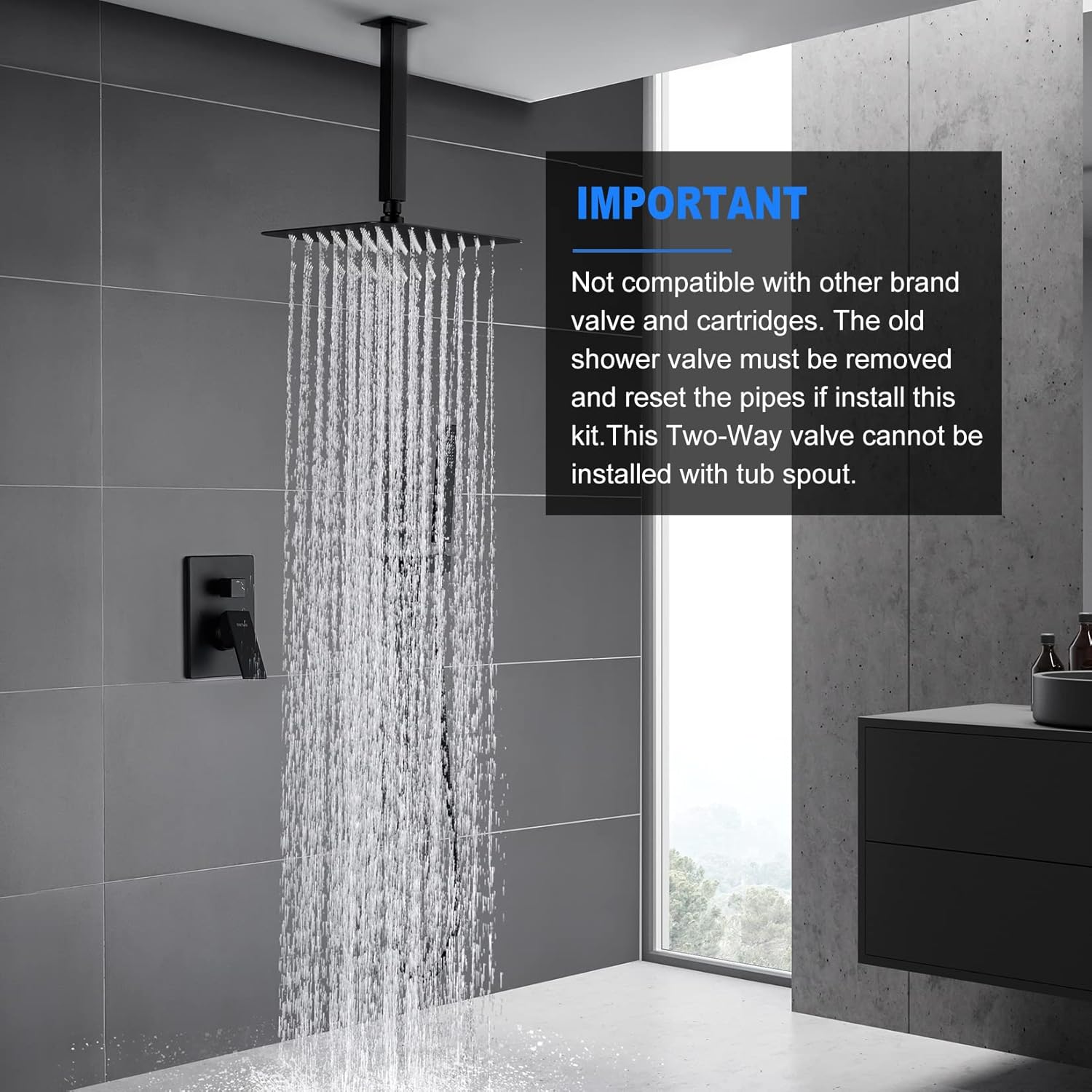 40% Off Discount ESNBIA Shower System, Bathroom 12 Inches Rain Shower Head with Handheld Combo Set, Ceiling Mounted High Pressure Rainfall Dual Shower Head System, Shower Faucet Set with Valve and Trim, Matte Black Get Special Price ESNBIA Shower System, Bathroom 12 Inches Rain Shower Head with Handheld Combo Set, Ceiling Mounted High Pressure Rainfall Dual Shower Head System, Shower Faucet Set with Valve and Trim, Matte Black