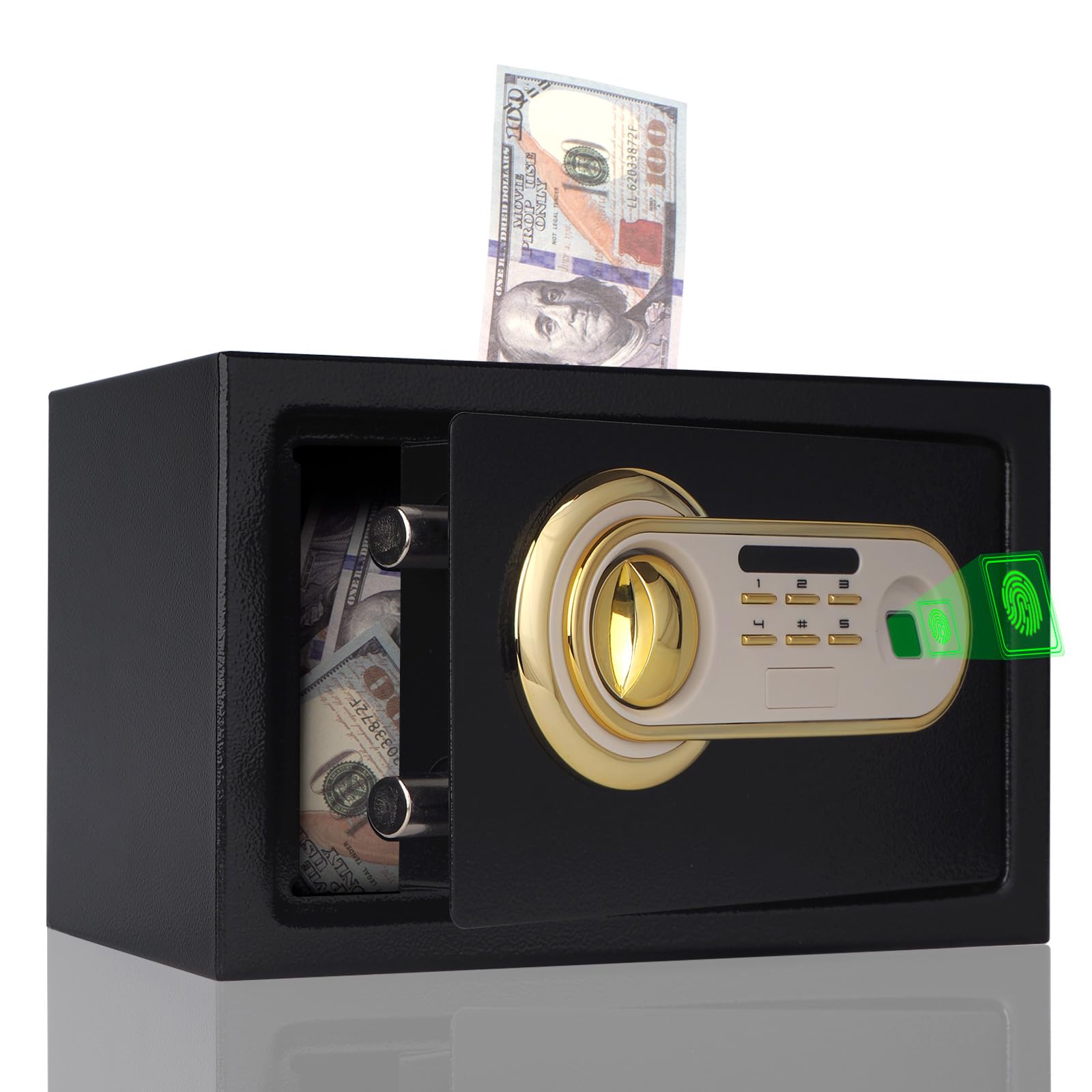 Photo 1 of NETRCRHOM Biometric Fingerprint Safe Bank — Large Metal Locking Money Box for Adults & Kids | Secure Cash Storage for Savings Goals, Honeymoon, College & Emergency Funds