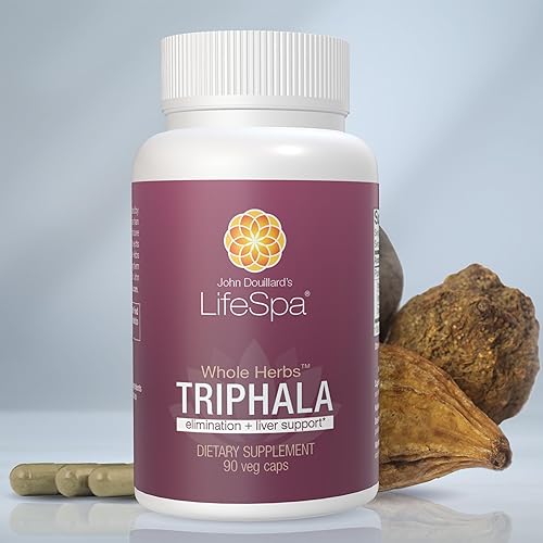 LifeSpa Cápsulas Triphala de hierbas enteras Limpiador de colon Limpieza digestiva Apoya la digestión saludable para aliviar