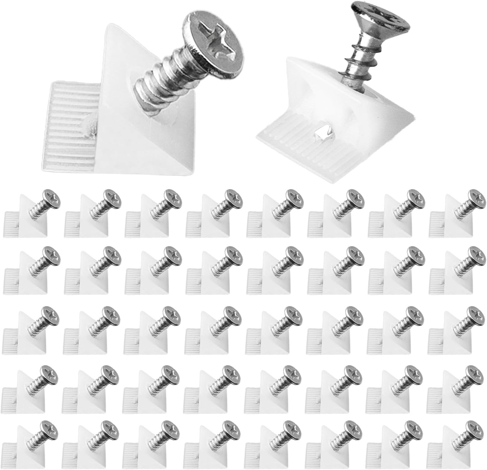 100 Stück Rückwandverbinder Weiß - Schubladenkeile Mit Schrauben Für Möbelmontage