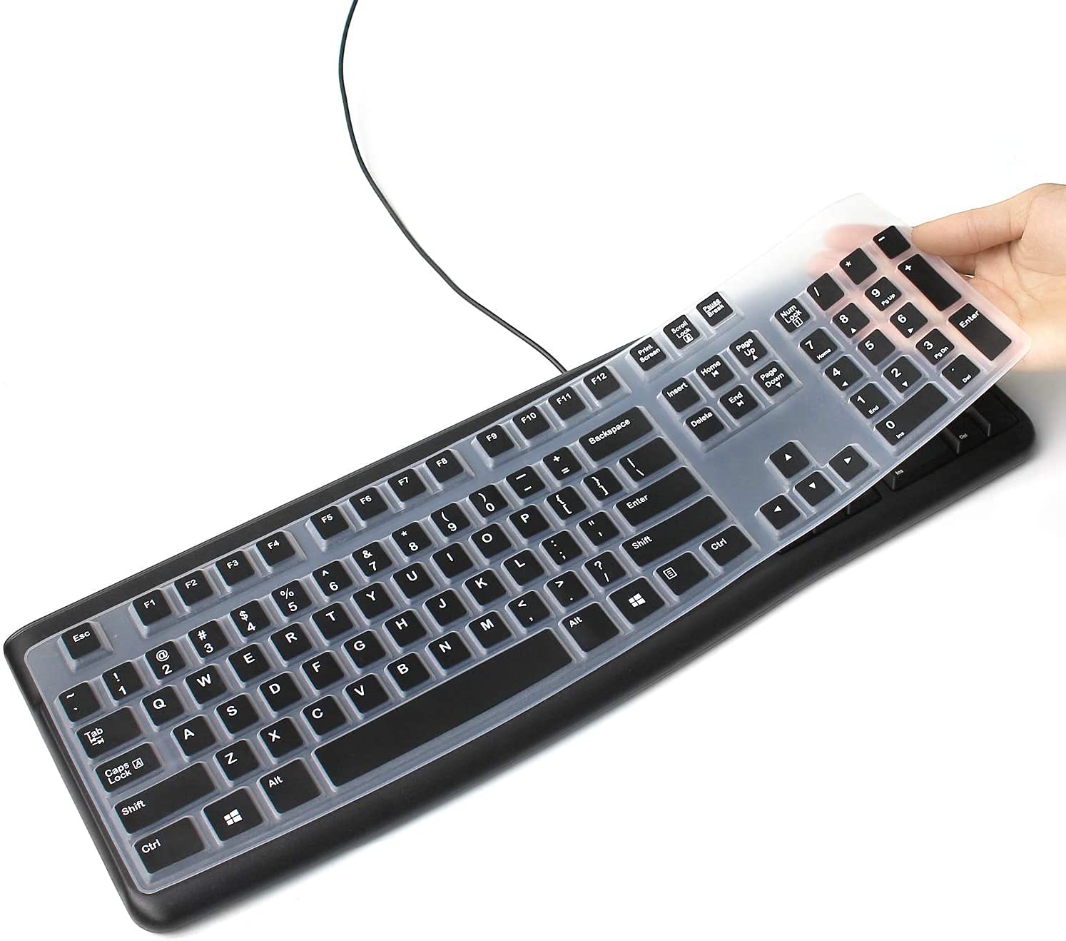 Jesra Keyboard Cover Skin Protector Fit Logitech MK120 K120 Ultra-Thin Desktop PC Silicone Keyboard Cover(Not Suitable for Other Brand Keyboards)-Black (B09WMJPFS1) Amazon Price History, Amazon Price Tracker