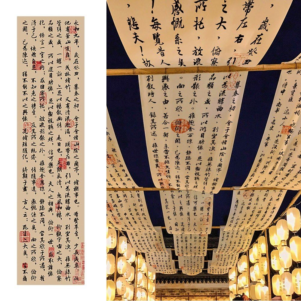 Tela De Fondo Colgante con Caligrafía China, Rollo De Papel De Caligrafía China Antigua, Rollos De Montaje En Pared, Póster De Arte De Pared para Decoración del Hogar Y Oficina.