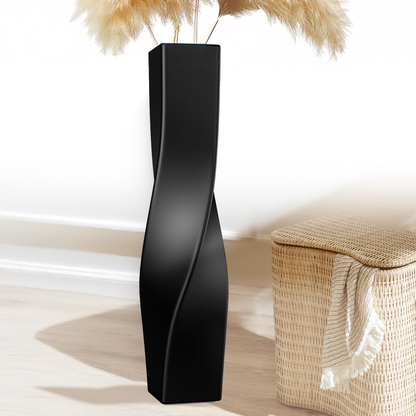 tall vase on floor, 27.56" twisted geometric flower vase for home, living room, flower centerpieces, shelf, table, decor, creative unique decorative vases