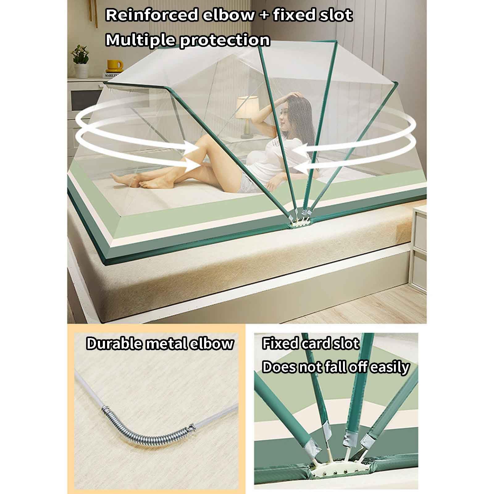 JUSHZ Moskitonetz Reise Doppelbett Reisebett Faltbar Mückennetz Bett Mosquito Net Outdoor Fliegennetz Verschlüsseltes Netzgarn Stabiler Langlebiger Metallständer Stummschaltung (pink,135x190x90cm)
