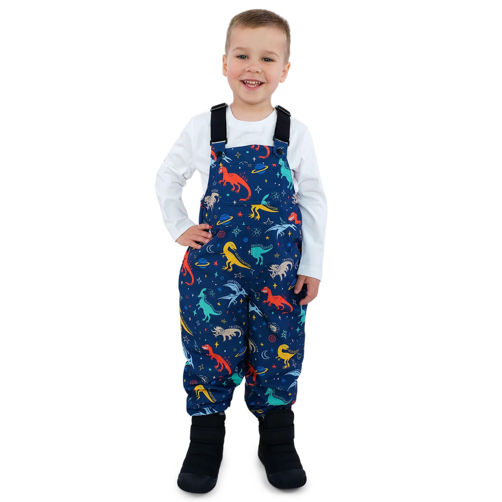 JAN & JUL Salopette de neige imperméable avec doublure en polaire pour tout-petits et enfants