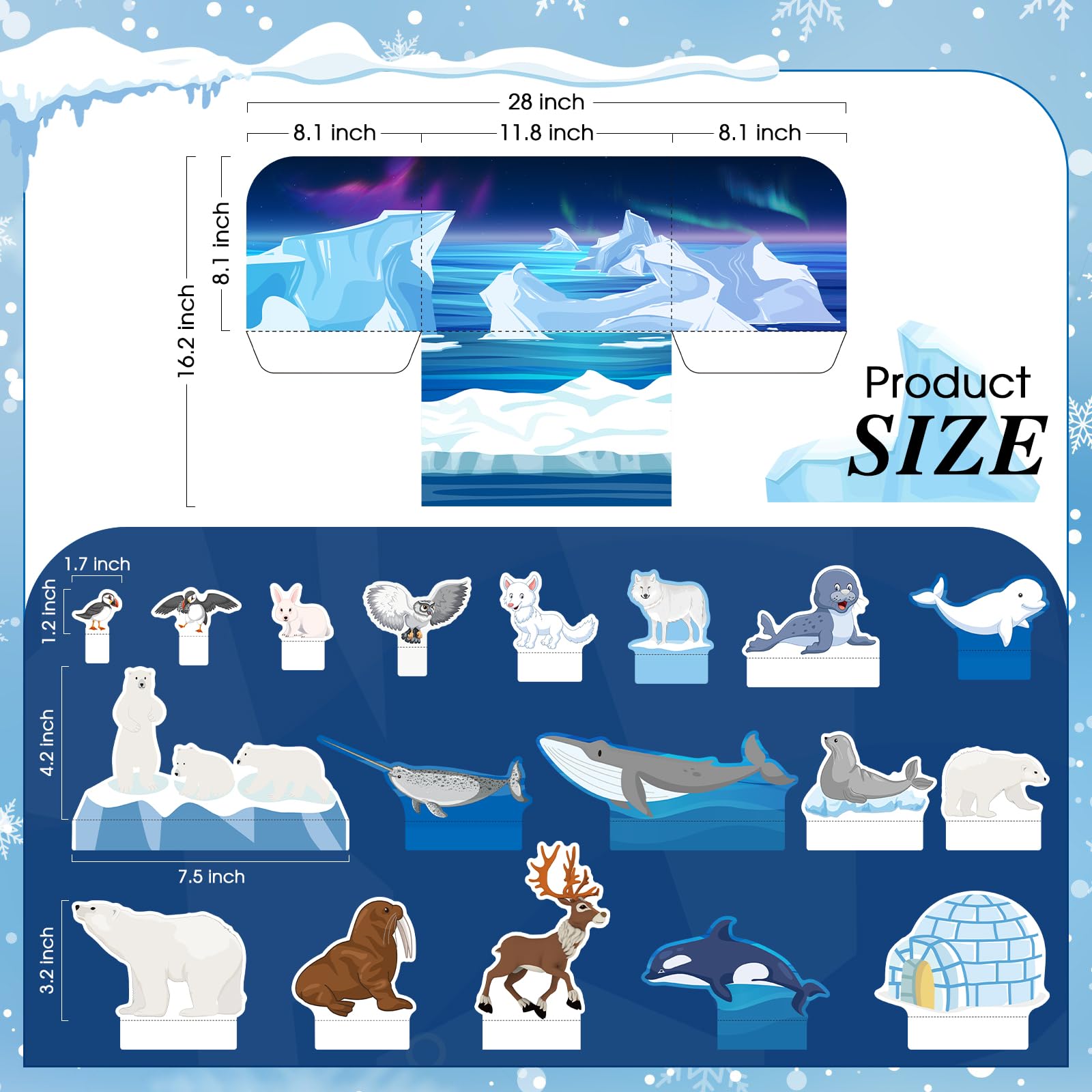 Watersay Papercraft Polar Animal Diorama Project Set Paper Polar Habitat Craft Activity Arctic Animal Habitat Diorama for Gifts School Project Birthday Party - Image 2