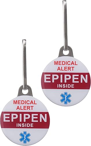 Las etiquetas de alerta de alergia "EPIPEN Inside" ayudan a localizar Epipen en caso de emergencia. Mensaje impreso en ambos lados. Juego de dos