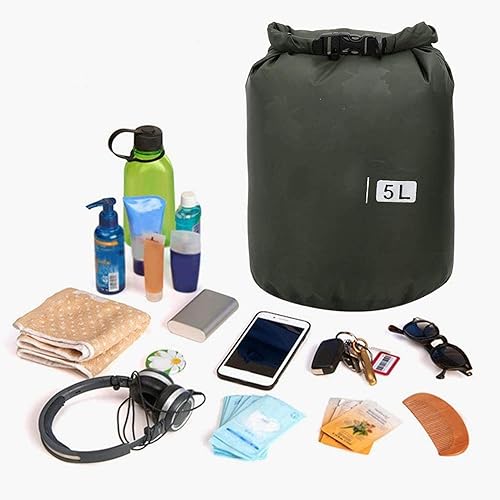 Miniatura 6 de OUKENS Bolsa seca, plegable de PVC para exteriores, impermeable, bolsa seca, bolsa de almacenamiento, bolsas de transporte, camping, senderismo,