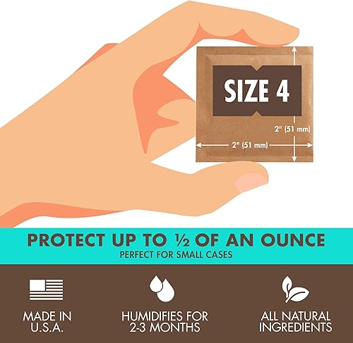 Miniatura 3 de Boveda Paquetes de 58% humidor - Paquetes de control de humedad de 2 vías, tamaño 4-10 unidades, bolsa resellable - Accesorios para humidor -