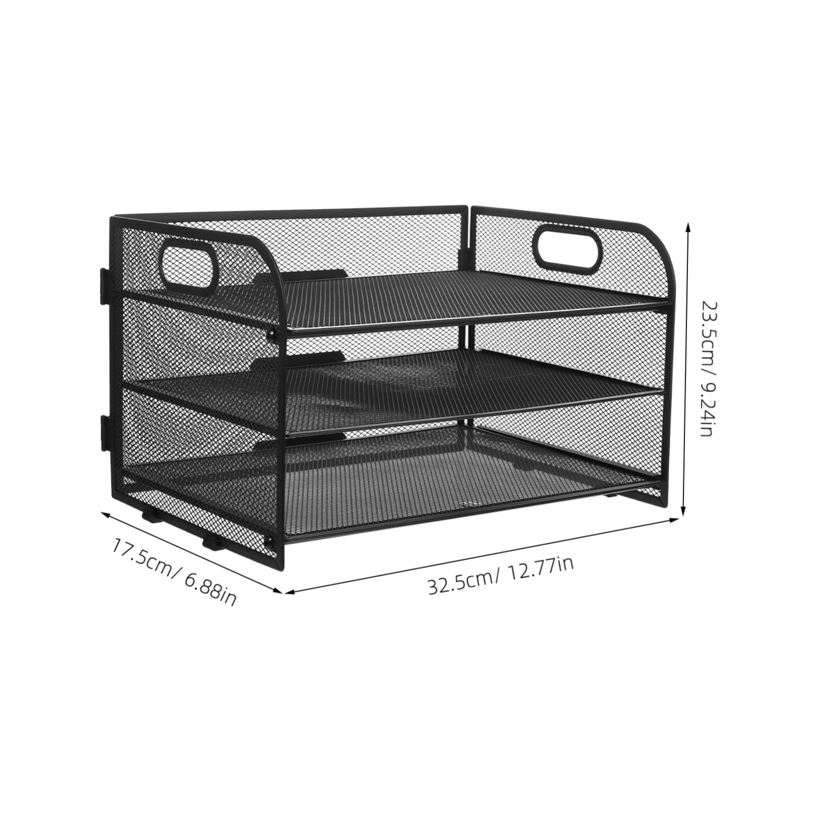 SEWACC Modern Office Organization Iron Mesh Desk File Rack 3 Detachable Layers Paper Tray Sturdy