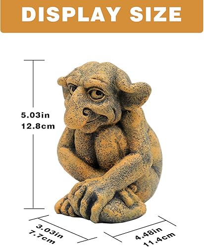 Miniatura 6 de Escultura de gárgola, estatuas de trol, escultura gótica, estatuas de gárgola al aire libre, estatua de decoración gótica de gárgola, artesanía de
