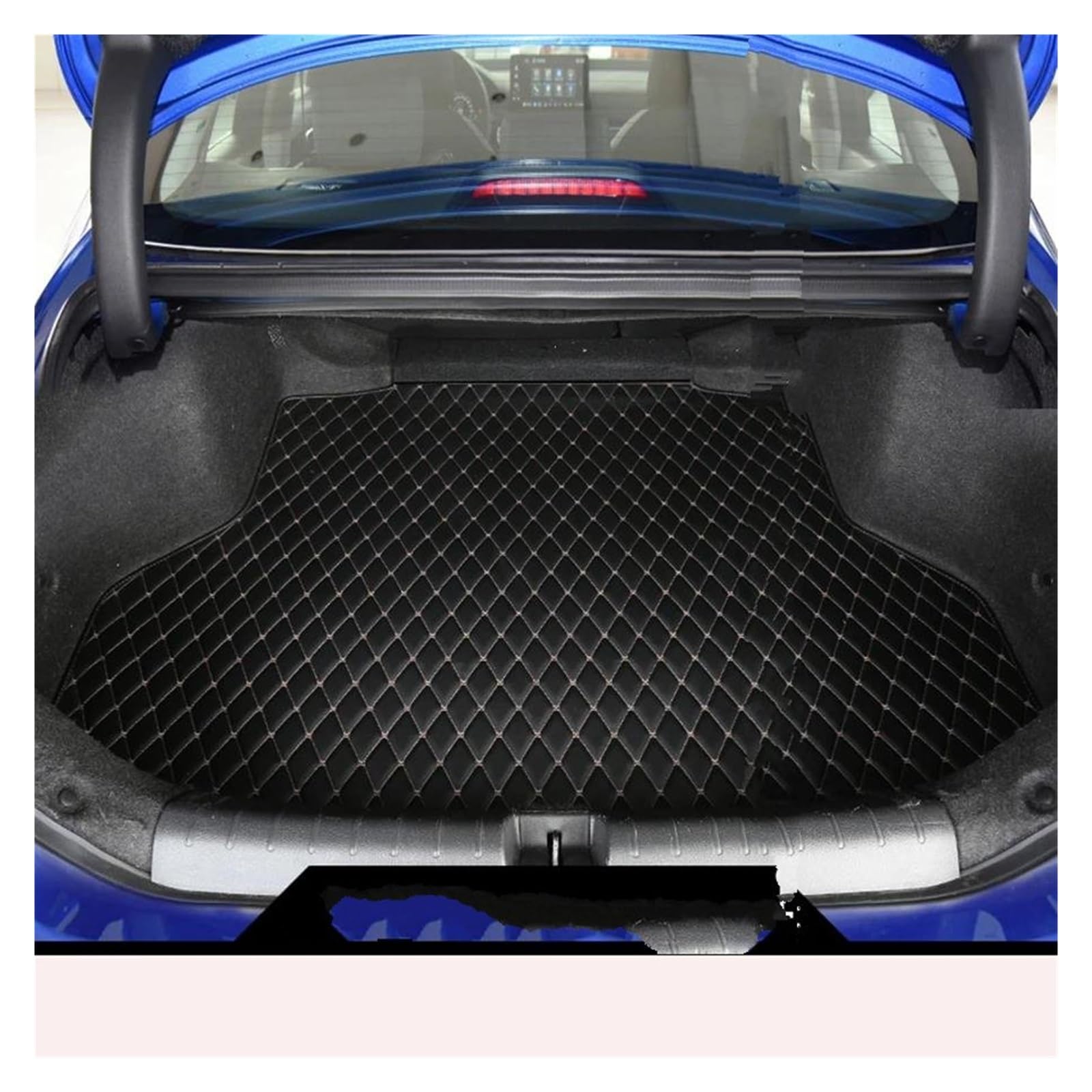 Tapis Coffre Voiture Tapis De Coffre Arrière en Cuir PU pour Voiture 1 Pièce Imperméable pour Civic 2016-présent(Black Beige3)