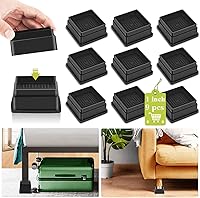 Vista 12 de Paquete de 12 elevadores de muebles de 1 pulgada, elevadores de cama ajustables resistentes para mesa, escritorio, sofá, gabinete, marco de cama
