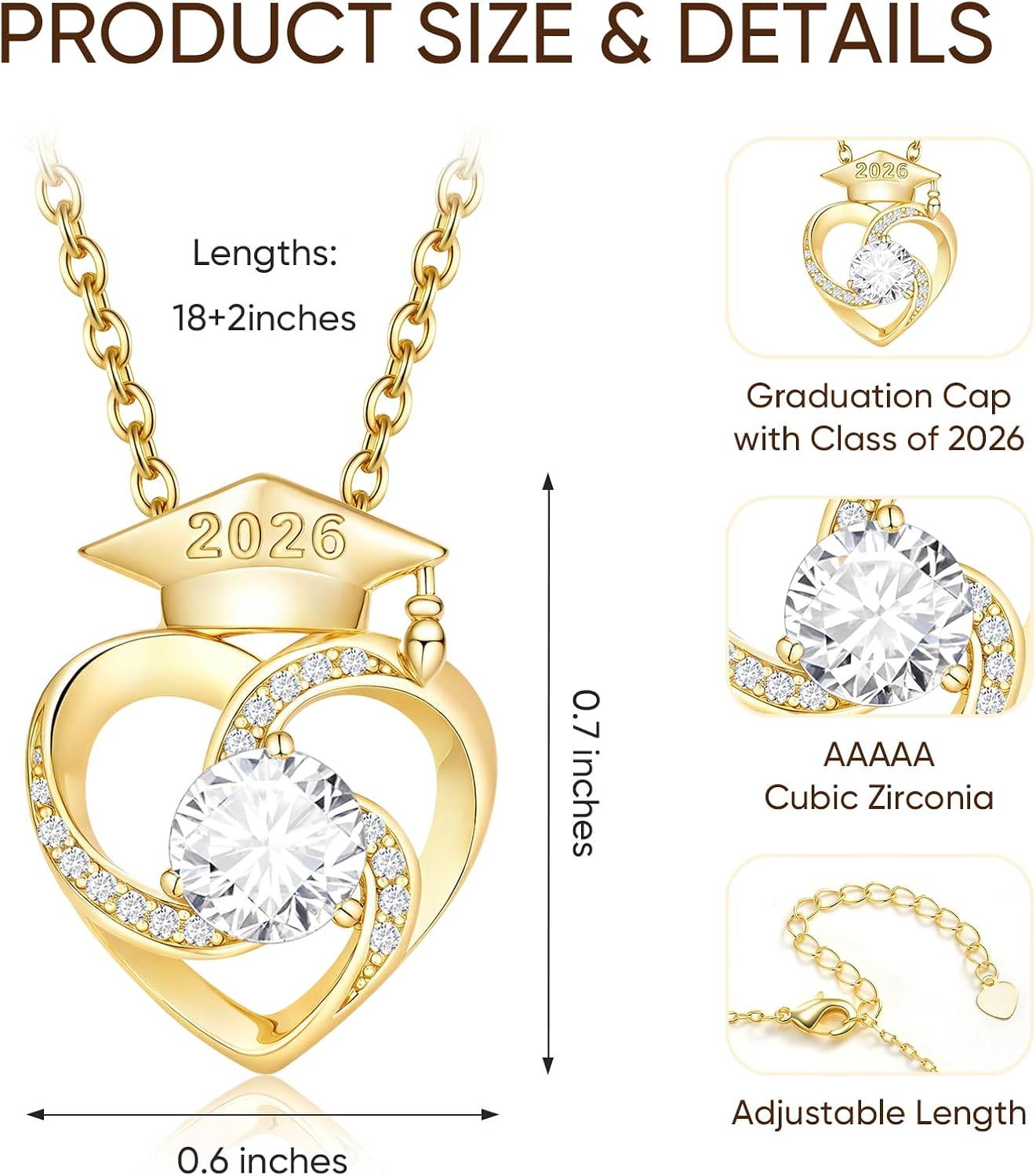 KSF Graduation Necklace Gift for Her - Class of 2026 Graduation Necklaces image 4